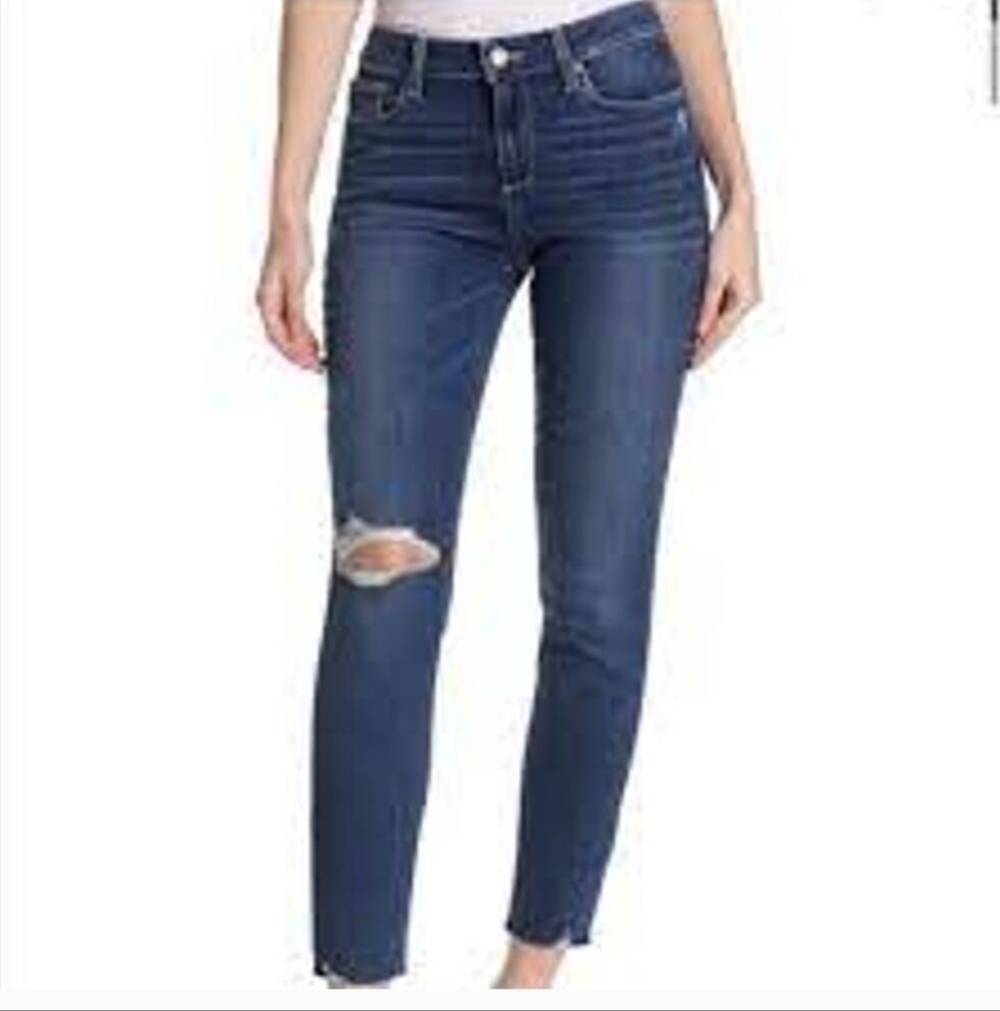 PAIGE Verdugo Ankle Queenie Distressed Denim Jeans